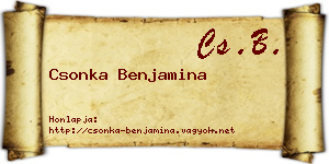 Csonka Benjamina névjegykártya
